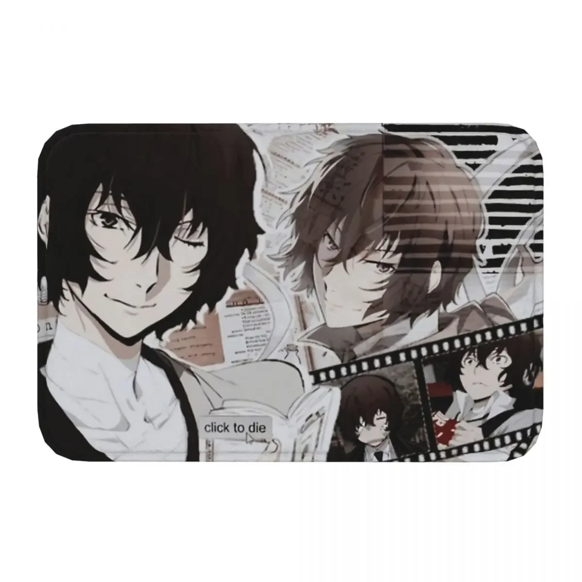 Bungo Stray Dogs Nakajima Atsushi Anime Dazai Osamu Non-Slip Carpet Aesthetic Doormat Living Room Bathroom Mat Welcome Decor Rug