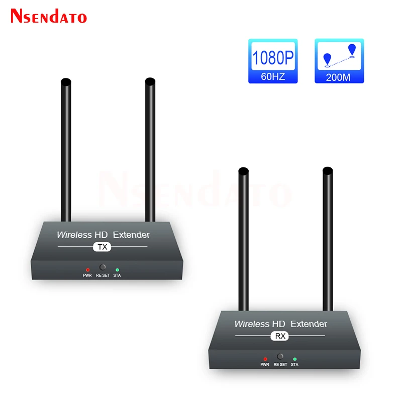 

5.8G 200M HDMI Extender Wireless Video Transmitter and Receiver kit 1080P 60Hz HDMI Audio Video Extension Switch For TV Monitor