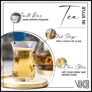 مجموعة من 6 أكواب شاي تركية أصيلة ، أكواب شاي تقليدية سعة 4 أونصات ، أكواب شاي شفافة أنيقة مثالية للشاي التركي ، المغرب أفضل 12 مبيعات أكواب شاي تركية - رقم 8