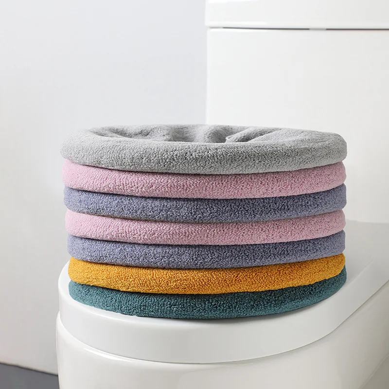 3079 Toilet Cushion Household Winter Thickened Plush Toilet Cover Four Seasons Universal Plush Lined Toilet Cover Cushion