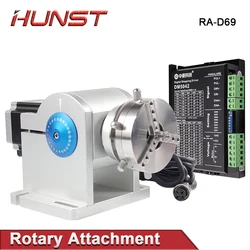 Hunst Fiber Laser Marking Ring Rotary Parts With Driver Worktable Diameter 3-91mm Laser Engrave D69 Rotary Attachment