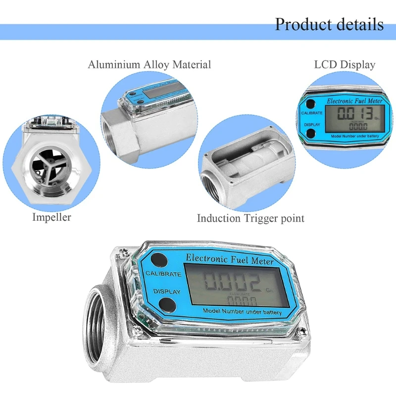 Imagem -04 - Corpo Medidor Combustível Líquido Medidor Fluxo Água Digital Mini para Turb Dropshipping