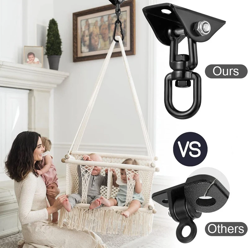 Ceiling Hook Hanging Chair 360ยฐ Rotate Swing Hanger 450KG Swing Suspension Hook For Punching Bag,Hammock,Yoga,Etc