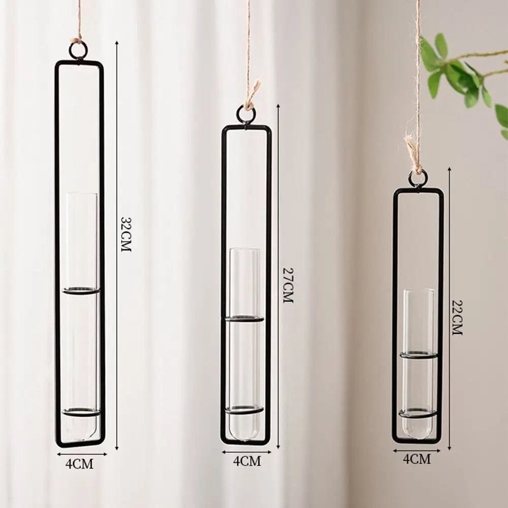 Creative Glass Vase Home Living Room Wall Hanging Creative Hydroponic Plant Vase Nordic Decorative Transparent Flower Pot