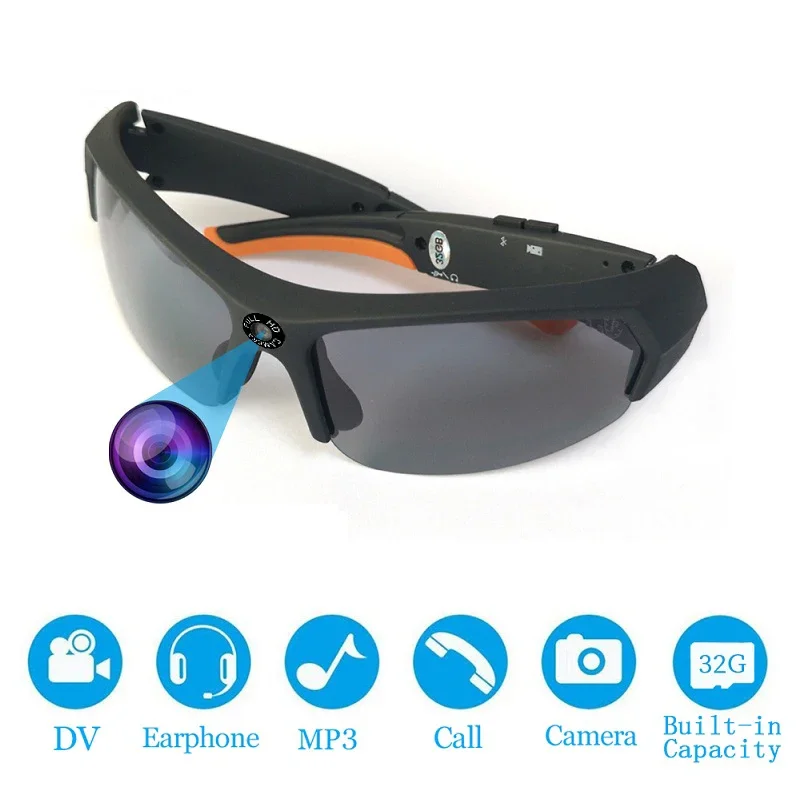 LEK glasses smart audio music calling Mp3 video mini 1080p dv camera sunglasses with speakers