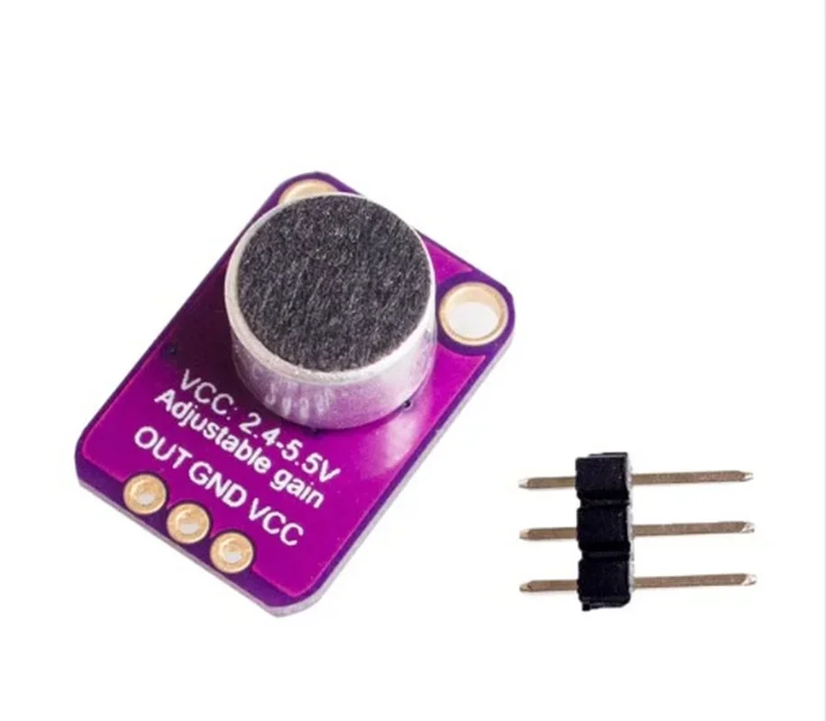 Módulo estável de amplificador de microfone de eletreto THD baixo com ganho automático e relação de ataque e liberação programável