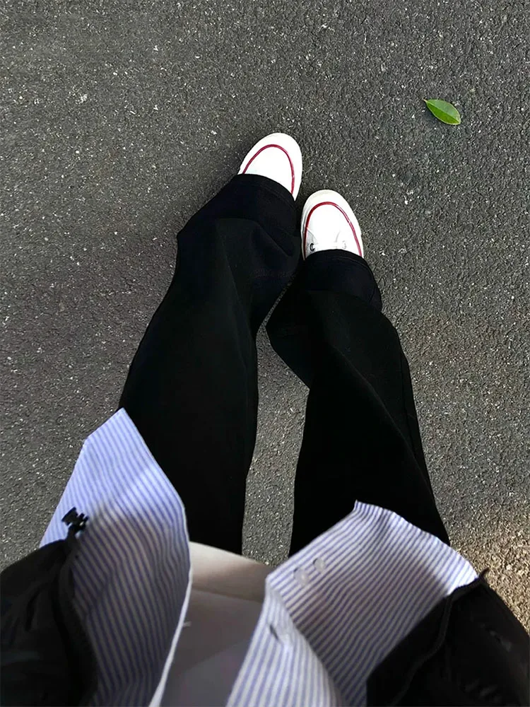 

High Waist Straight Leg Non-Molding Black Denim Jeans Women's Spring 2026 New Style Elastic Loose Floor-Length Pants