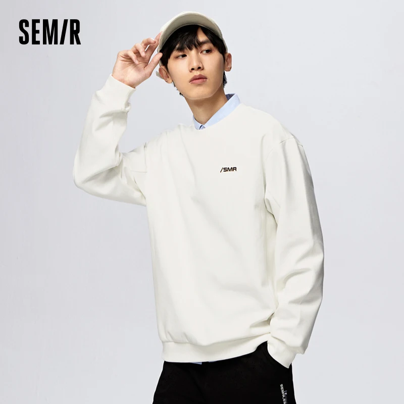 Semir Sweatshirt Men 2023 Spring New Comfortable Fashionable Off-Shoulder Sweatshirt