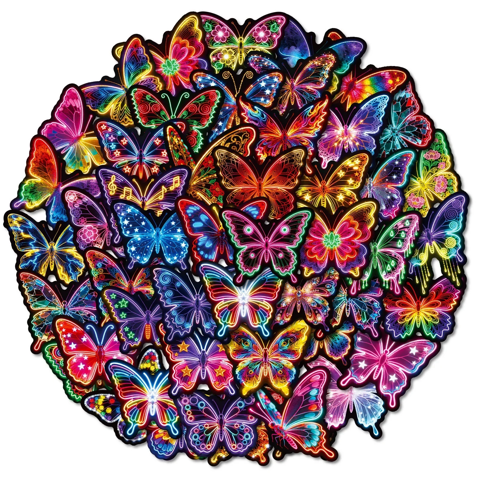 

10/50PCS Colorful Butterfly Cartoon Stickers Cute Insect Graffiti Decal DIY Notebook Phone Fridge Skateboard Classic Kid Toys