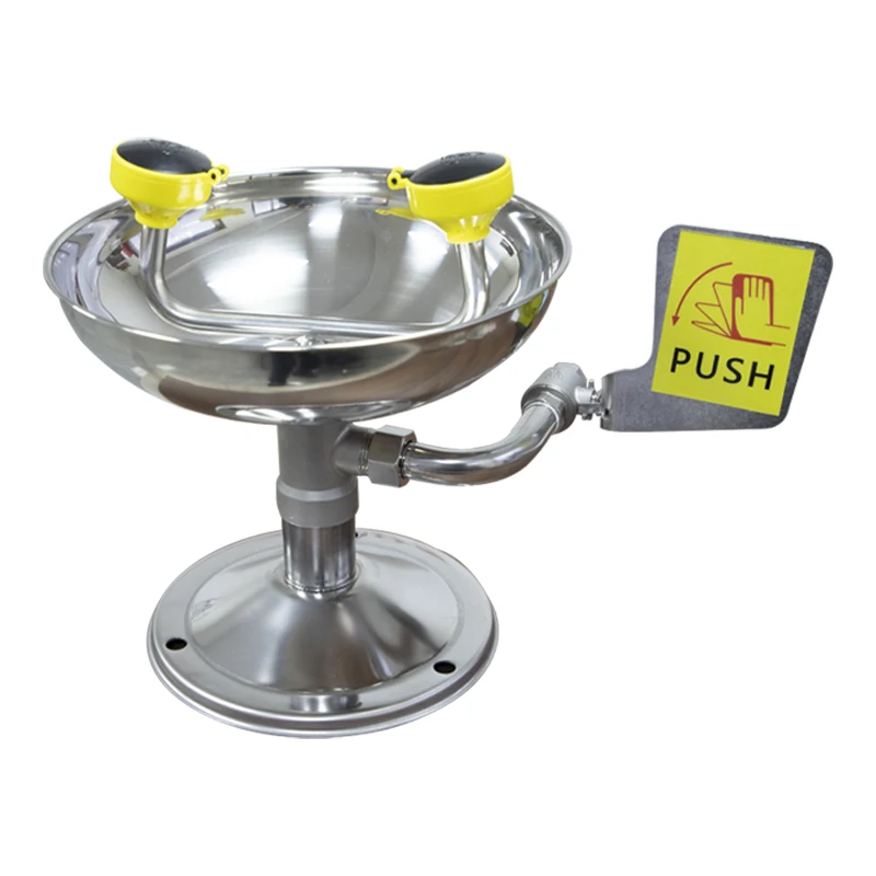 Yuexiang Wholesale Security Eye Washers Double Mouth Emergency Laboratory Industrial 304 Stainless Steel ABS Desktop Accessory