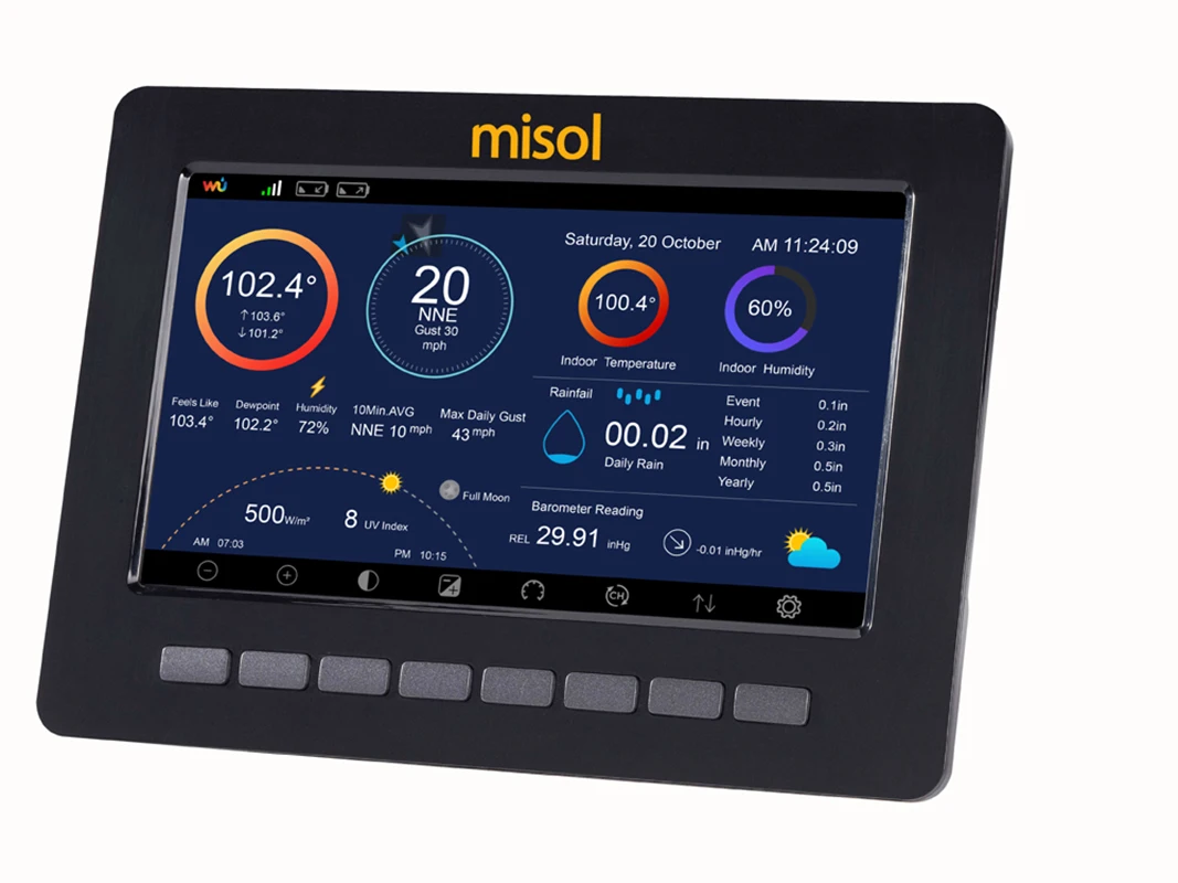 

misol Receiver(display) for Wireless weather station(HP2550) connect to WiFi, upload data to web (wunderground)