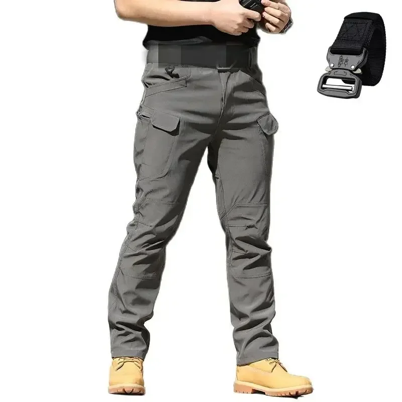 

IX7 IX9 Unique Special Forces Fans Overalls Stretch Breathable Tactical Pants Multi Pocket Front Zipper Outdoor Casual Pants