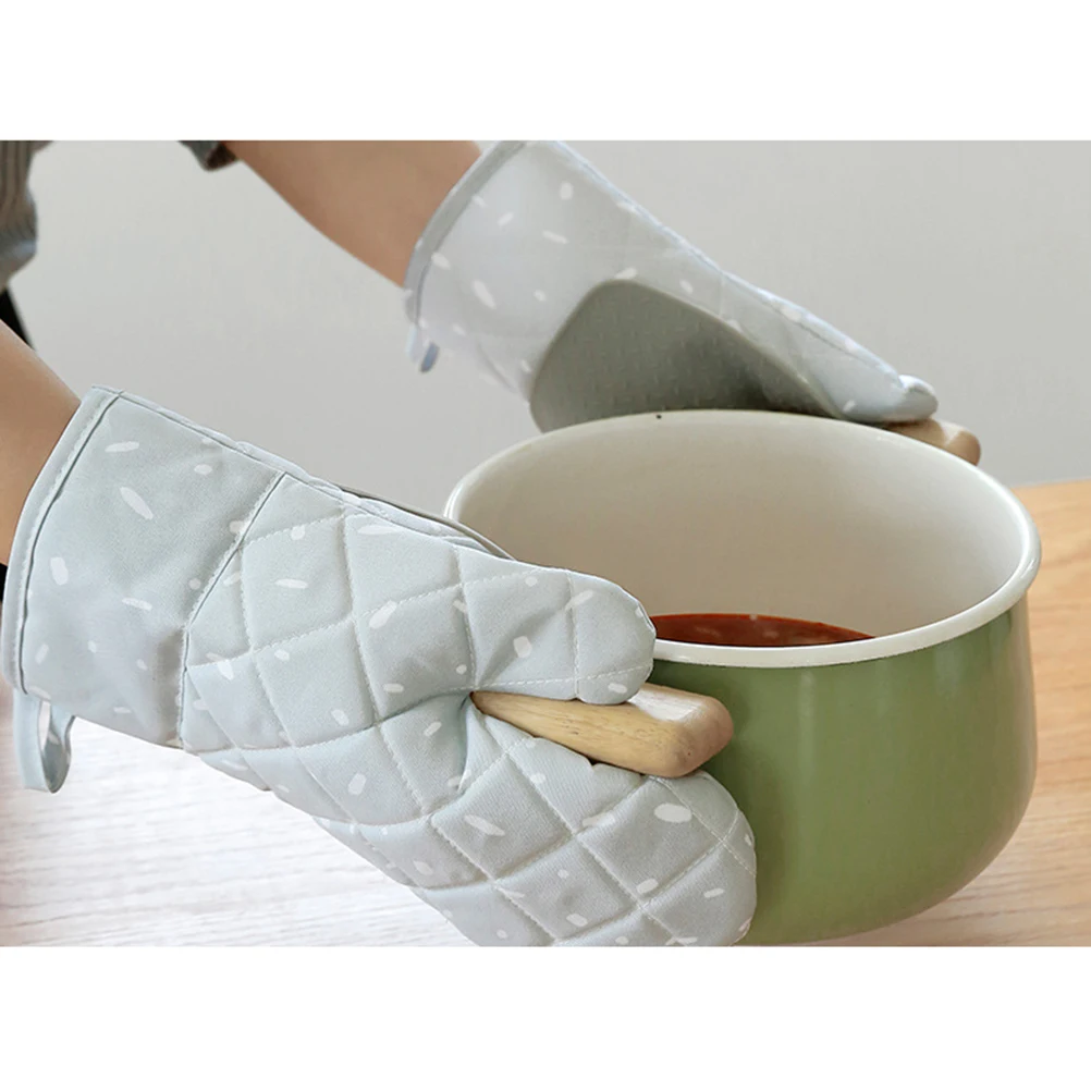 

Microwave Oven Insulated Gloves Heat Resistant 500°F Silicone Grip Reusable Kitchen Mitts for Cooking Baking Pots Cast Iron