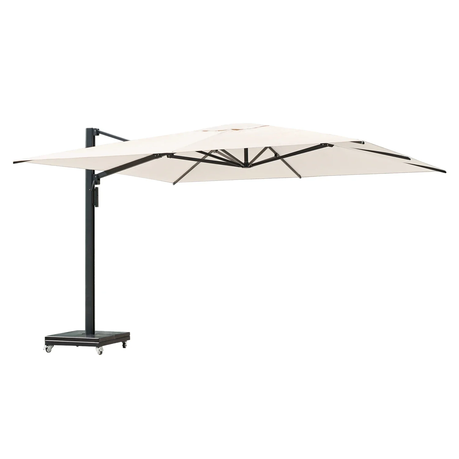 2026 High End Outdoor Sunshade Umbrella Aluminum Alloy Straight Pole Square Courtyard 3m Radii Eco-Friendly Waterproof Gym Hotel