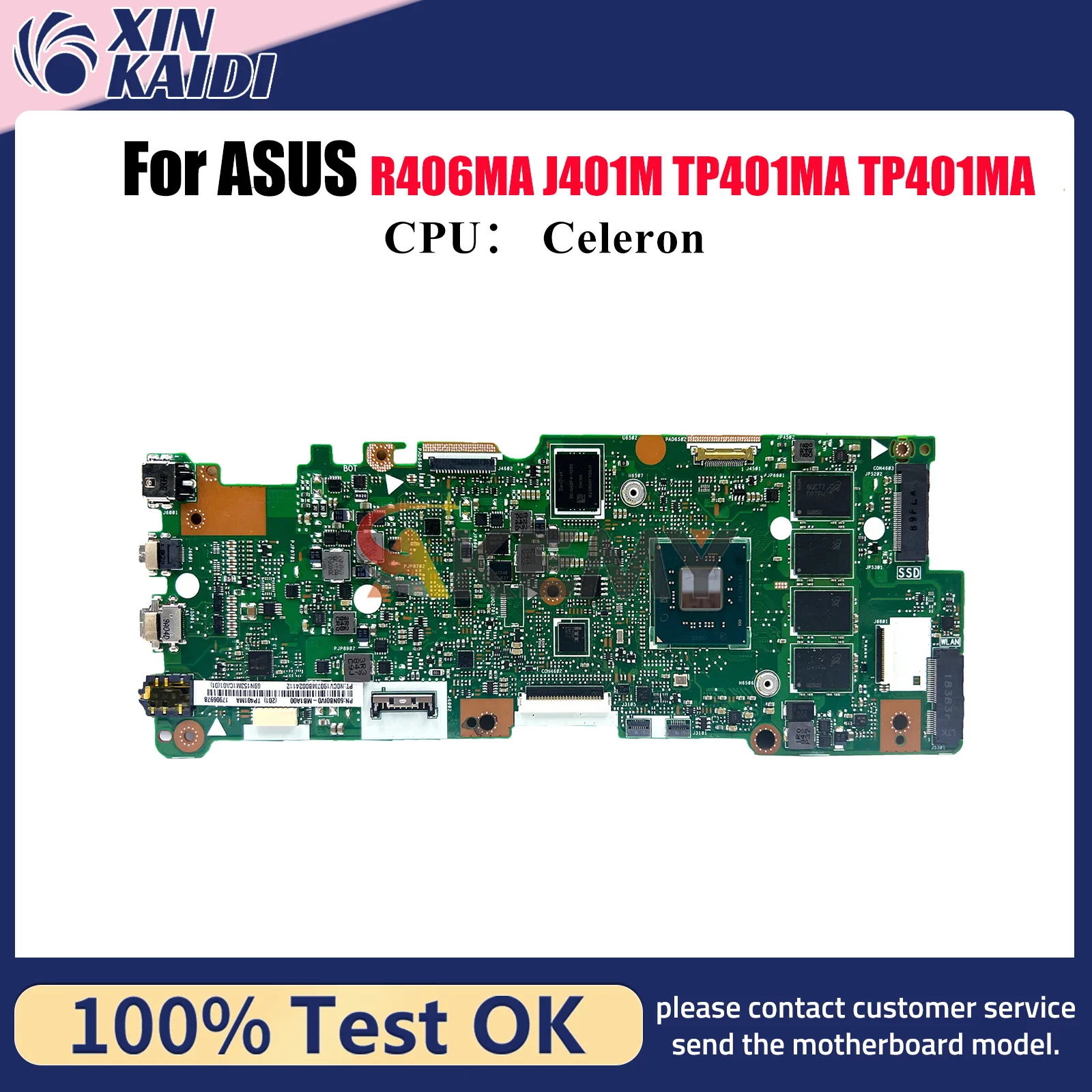 

TP401MA Материнская плата для ноутбука ASUS VivoBook Flip TP401M TP401MA J401MA TP401MAS R406MA TP401MAR Материнская плата с процессором Celeron stk