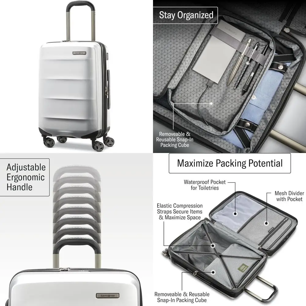 

Легкий ударопрочный 20-дюймовый жесткий чемодан для ручной клади с возможностью 360° ° Спиннерные колеса и регулируемые функции для Travel Comf