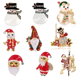 Hot Santa Claus snowman sparkling rhinestone brooch fashion creative Christmas accessories decoration costume pins jewelry gifts