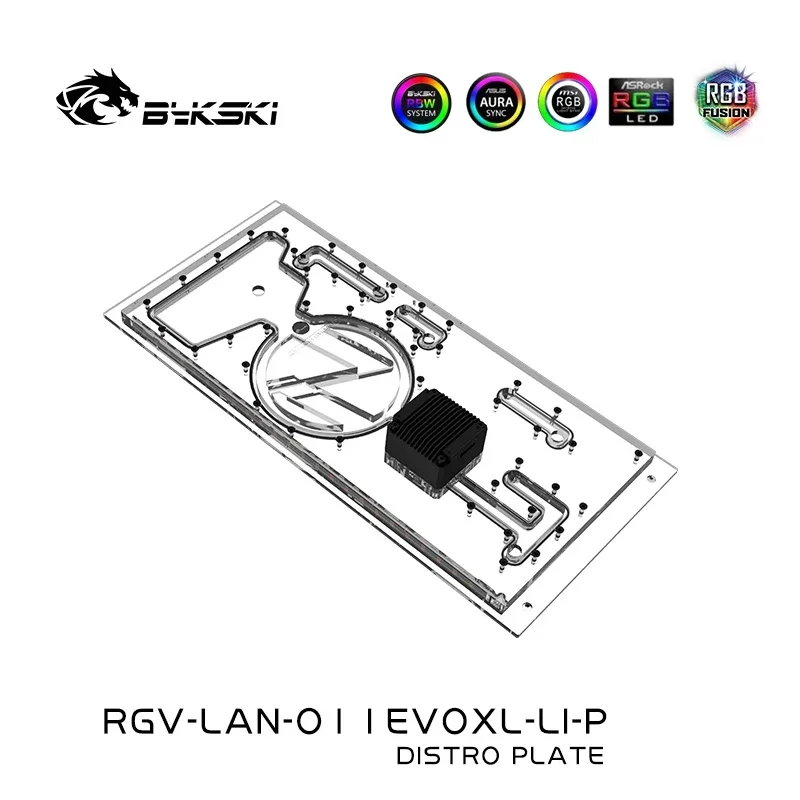 لوحة توزيع Bykski لـ LIAN LI O11 EVOXL-LI وحدة كمبيوتر كتلة تبريد المياه تدعم مضخة DDC، قارب مائي RGV-LAN-O11EVOXL-LI-P