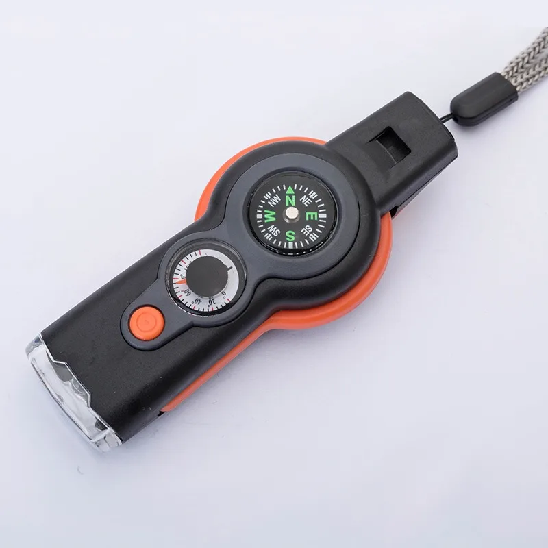 H7-2A New 7-in-1 Whistle: Multi-Functional Survival Whistle with Compass, Thermometer, Etc. for Outdoor Use
