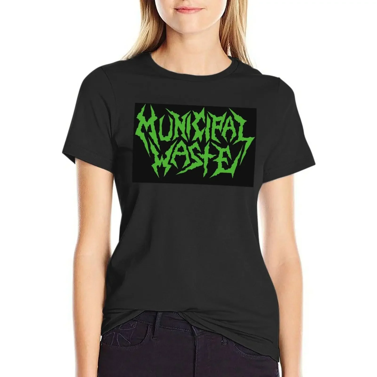 municipal waste essensial design logo T-Shirt summer top female clothes for woman