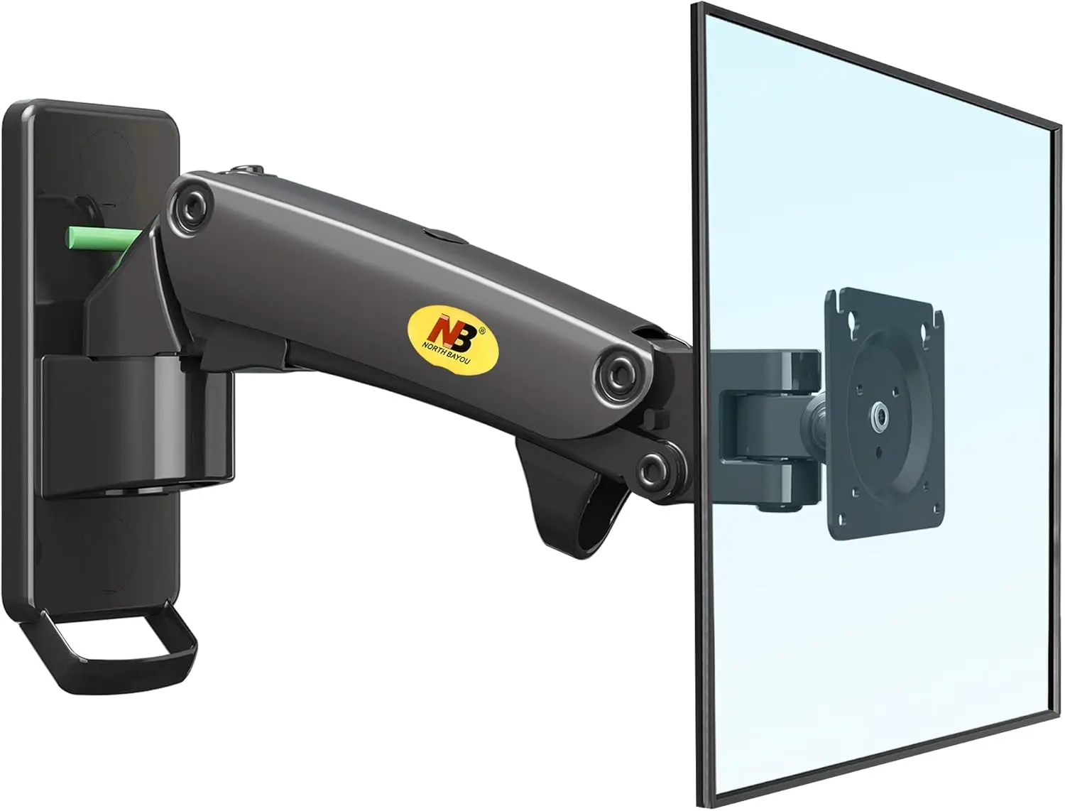 

NB F120 17-27" Gas Spring Full Motion TV Wall Mount LCD Monitor Holder Aluminum Arm Bracket Silver Black