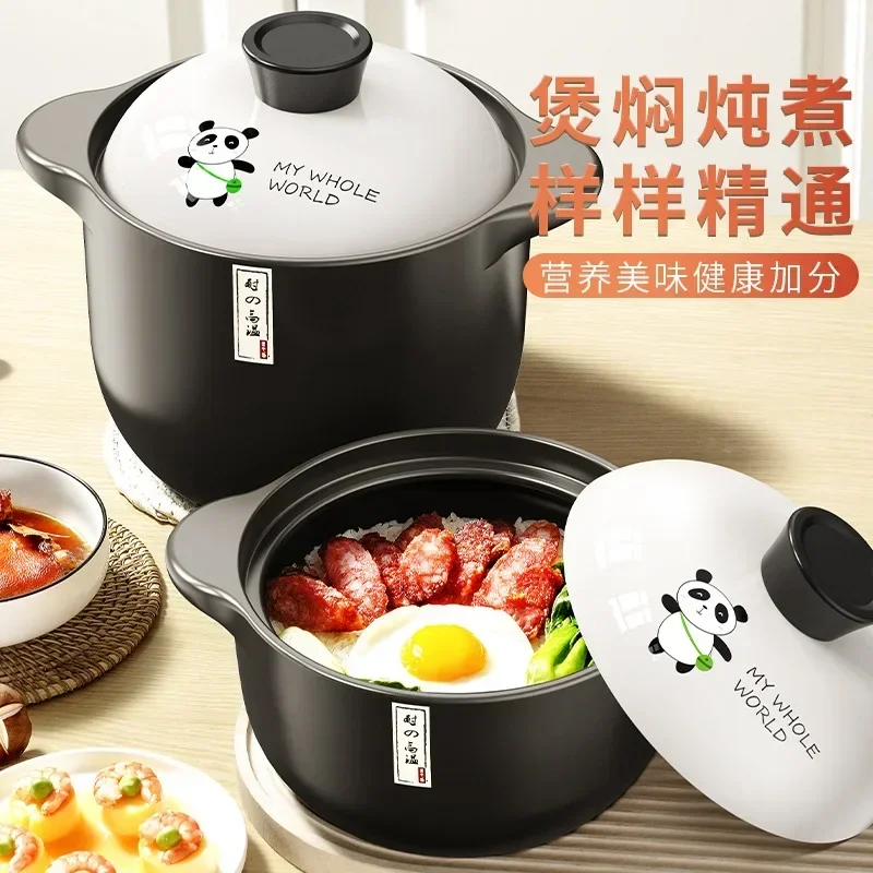 Hot Stew Pot Casserole Ceramic Saucepan High Temperature Resistant Cooking Pan Gas Electric Stove Cooker for Kitchen Crock Pots