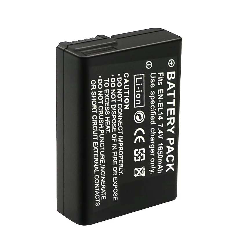 EN-EL14 1650MAH CAMERA BATTERY EN-EL14A FOR Nikon D3100 D3200 D3300 D3400 D3500 D5600 D5100 D5200 P7000 P7800 ENEL14 BATTERY