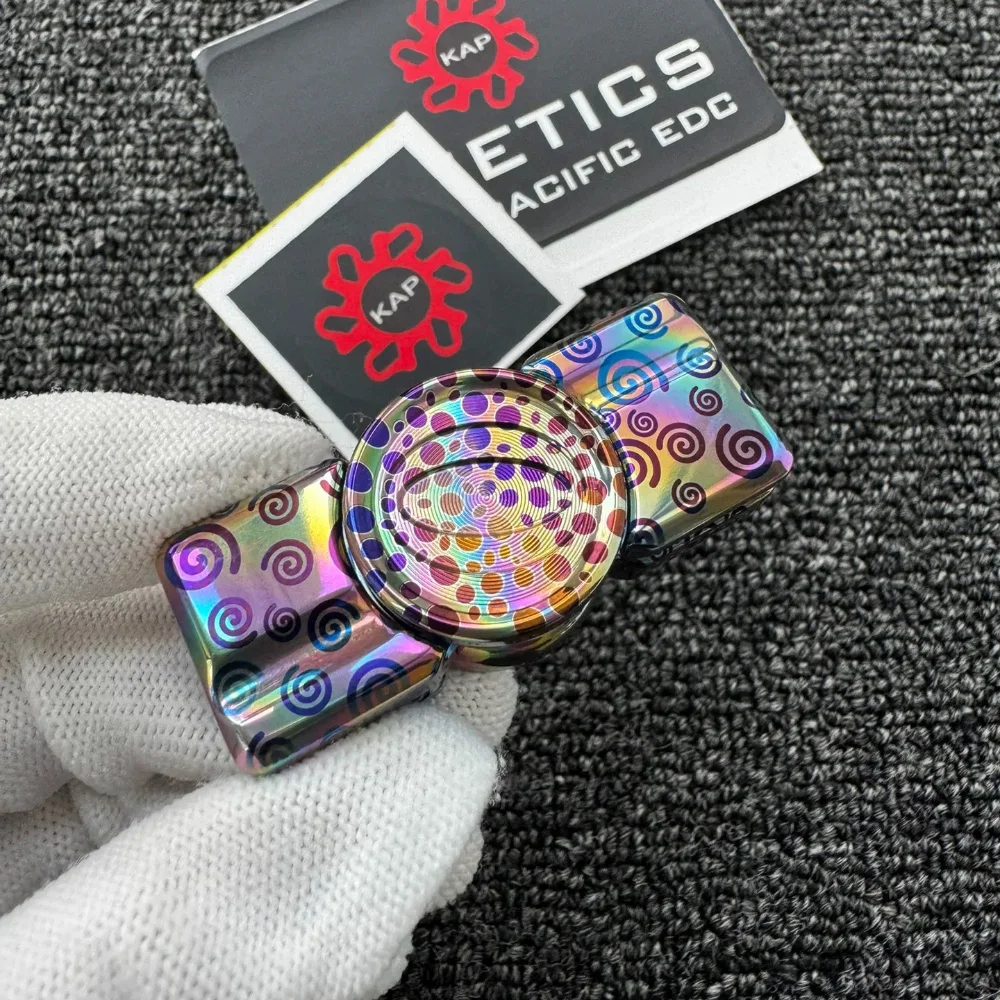 Pre-owned Kinetics Asia Pacifi EDC Titanium Colorful Fidget Spinner Anxiety Relief Gadgets Two-Bladed Fidget Spinner
