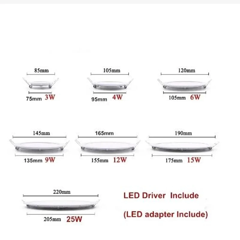 Imagem -05 - Downlight Led Regulável com Luz de Ponto Redonda Luz de Teto Embutida Interna 3w 4w 6w 9w 12w 15w 25w Ac85265v