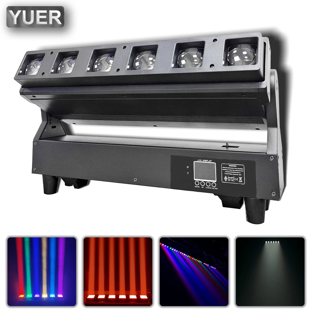 

Zoom 6x40W RGBW 4in1 LED Beam Wash Light With Zoom Single Control Moving Head Lights Bar Music Party Stage DJ Disco Light DMX512