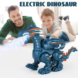 Elektronische Dinosaurier Spielzeug Action figur simulierte Flamme Walking Wassers pray Licht klingt Kinder Tiermodell Spielzeug für Jungen