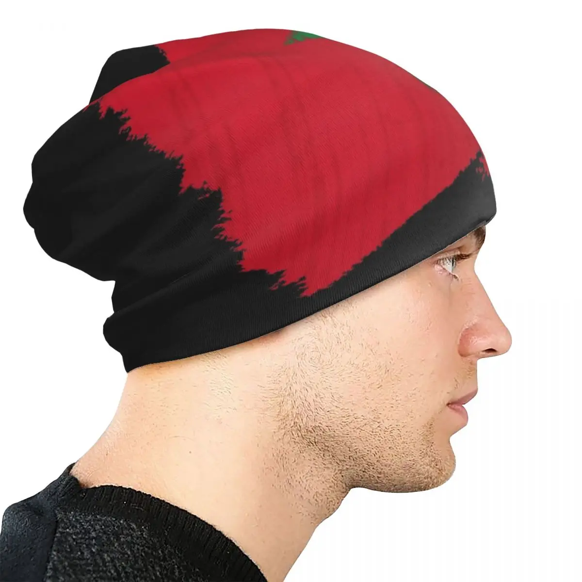 المغرب العلم بارد تصميم بونيه قبعة بارد في الهواء الطلق Skullies Beanies القبعات المغربي للجنسين قبعات مرنة الحرارية الدافئة #4