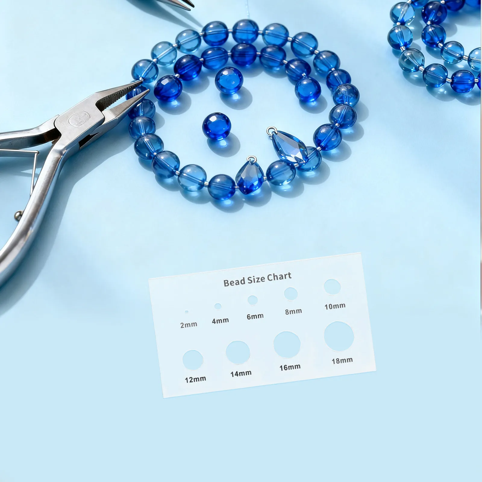 Acrylic Bead Measuring Tool 2 4 6 8 10 12 14 16 18Mm Jewelry Size Gauge Accurate Rhinestone Bead Template Board Jewelry Making