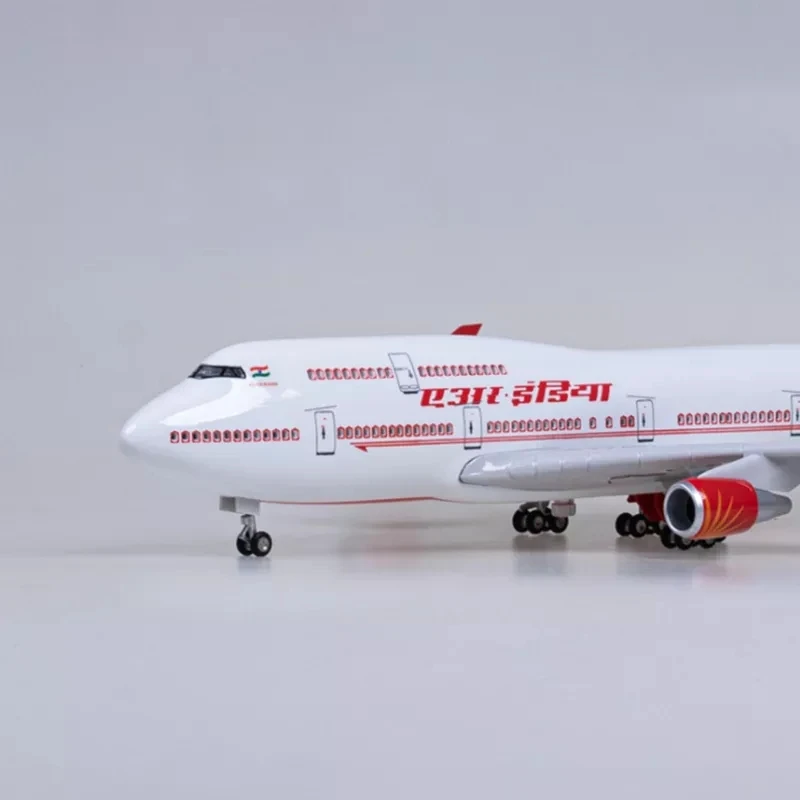 47CM Plane Model B747 India Aircraft Model Airplanes 747 Miniature Plane With Wheel Landing Gear for Collection Display for or S