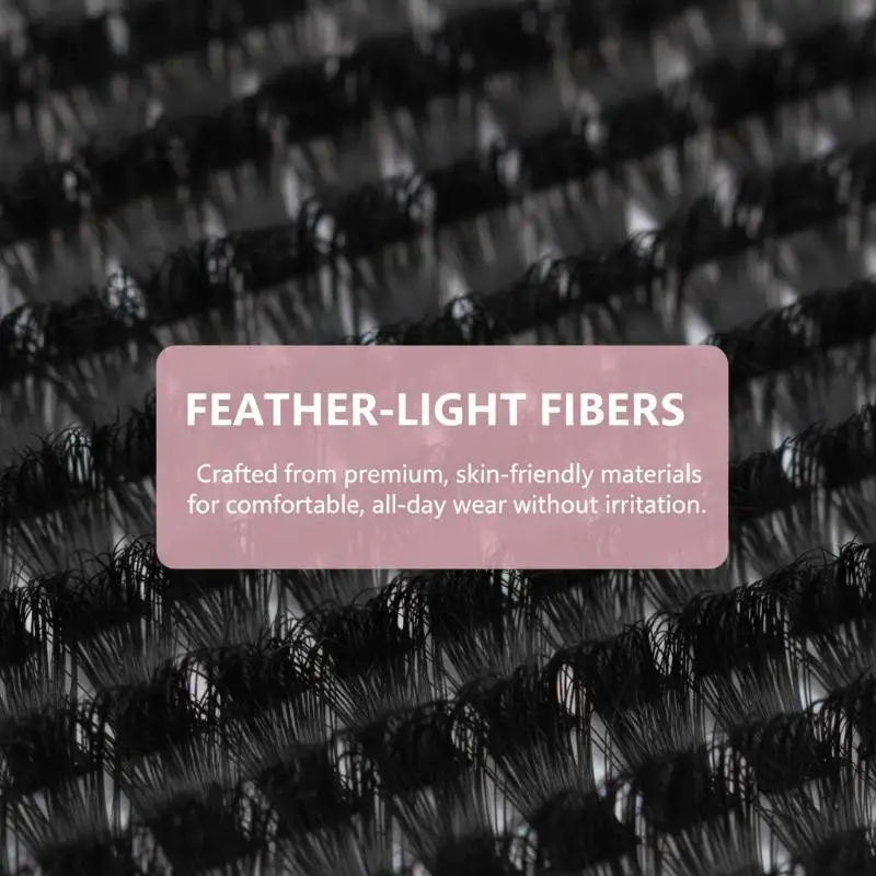 Mink Lash Clusters Fluffy Wispy Volume D Curl 8 to 16mm Eyelash Extensions for Long Lasting Wear