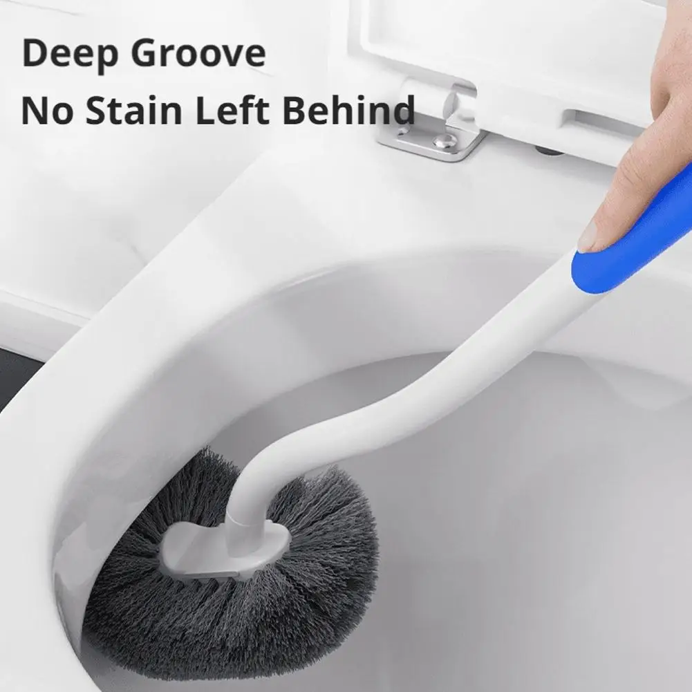 S Type Wall Mount Toilet Brush Long Handle Corner Brush Soft Hair Squatting Toilet Cleaning Brush For Home Apartment Hotel
