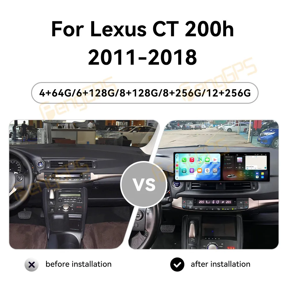 18.2 Inch Screen Car Radio For Lexus CT200h 2011-2018 Android Auto GPS Navigation Multimedia Stereo Receiver Head Unit