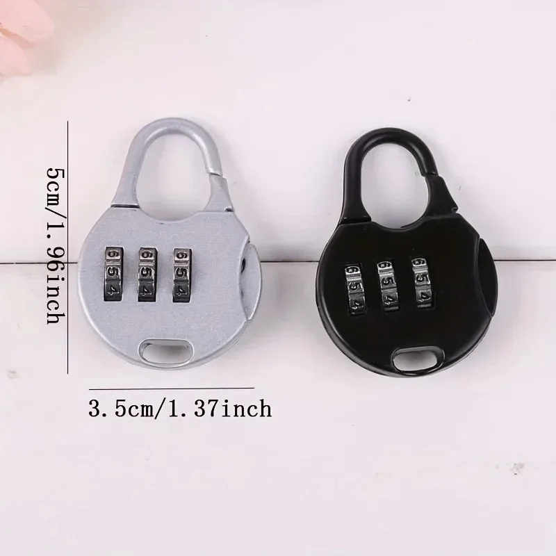 Zinc Alloy Small 3-digit Password Combination Padlock Suitcase Backpack Locker Smart Lock Password Key Anti-theft Lock Ing