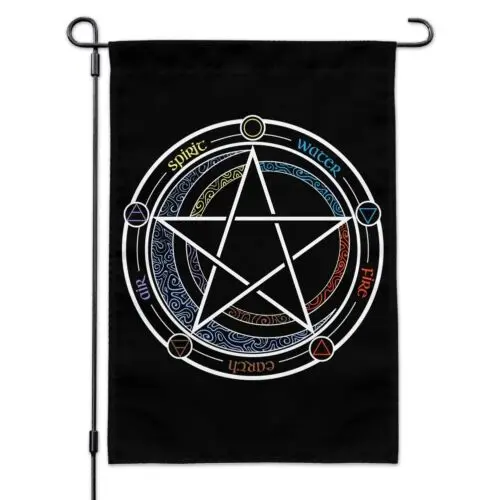 Pentagram Pentacle Star Wiccan Witch Garden Yard Flag YYX EEZ