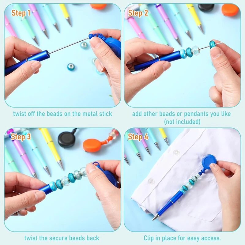 10ชิ้นปากกาลูกปัดปากกาลูกลื่นหมึกสีดำปากกาลูกลื่นปากกาลูกกลิ้งป้ายหดเก็บได้ปากกาแต่งเล็บสำหรับนักเรียนครูโรงเรียน