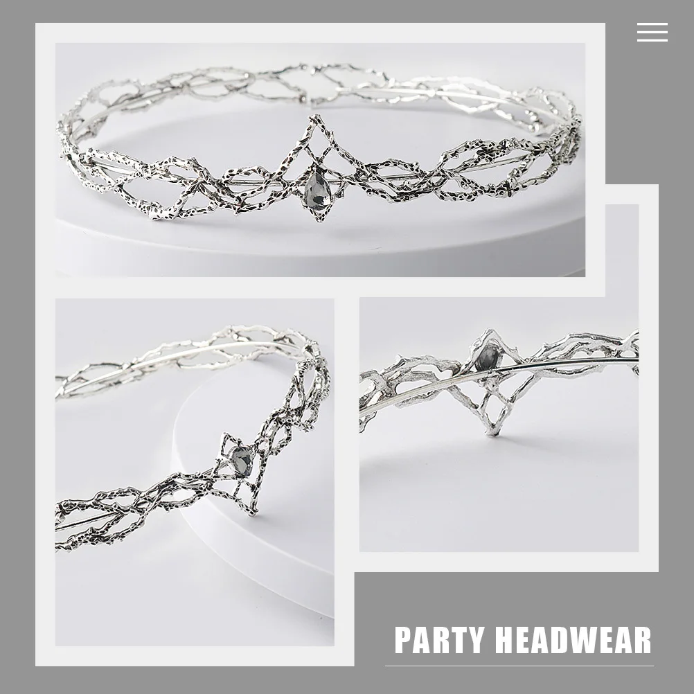 

Декоративная повязка на голову с металлической короной, элегантный свадебный аксессуар для волос, головной убор для выпускного вечера, тиара для невесты, женский головной убор