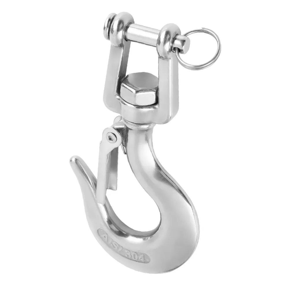 304 الفولاذ المقاوم للصدأ Clevis خطاف الانزلاق النوع الأمريكي الفك والعين قطب خطاف رفع مزلاج السلامة 650 كجم تحميل العمل