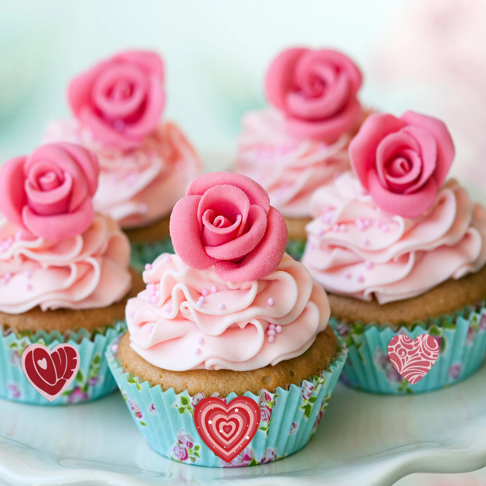 500PCs Valentine's Day Decoration Heart-Shaped Stickers, Suitable for Gifts, Party Gifts and Handicrafts, Valentine's Day