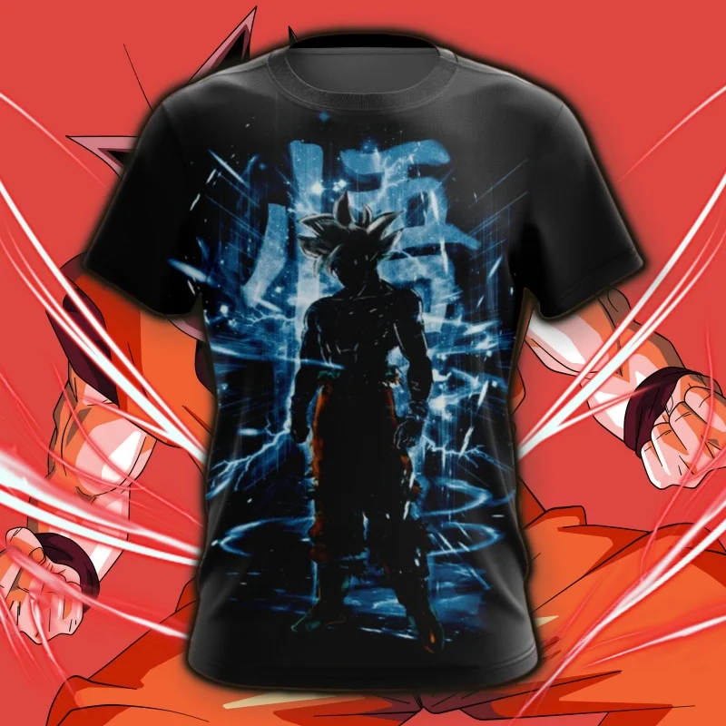 

Dragon Ball T-shirts Ultra Instinct Goku Kanji T-shirt DBZ Jersey Men's Anime 3D Printed T-shirt Short Sleeved Men's T-shirt Y2k