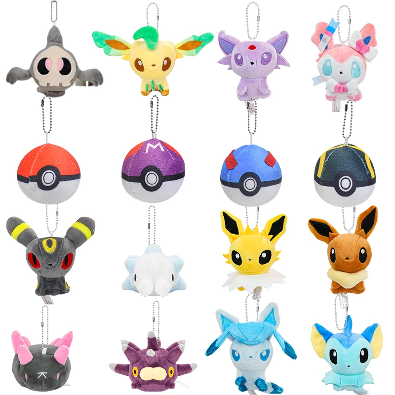 Pokémon Eevee Master Ball Sylveon Snom ‌ ‌   Llaveros de Espeon, Umbreon, Jolteon, Flareon, Vaporeon, Glaceon y peluches de Duskull y Urchin