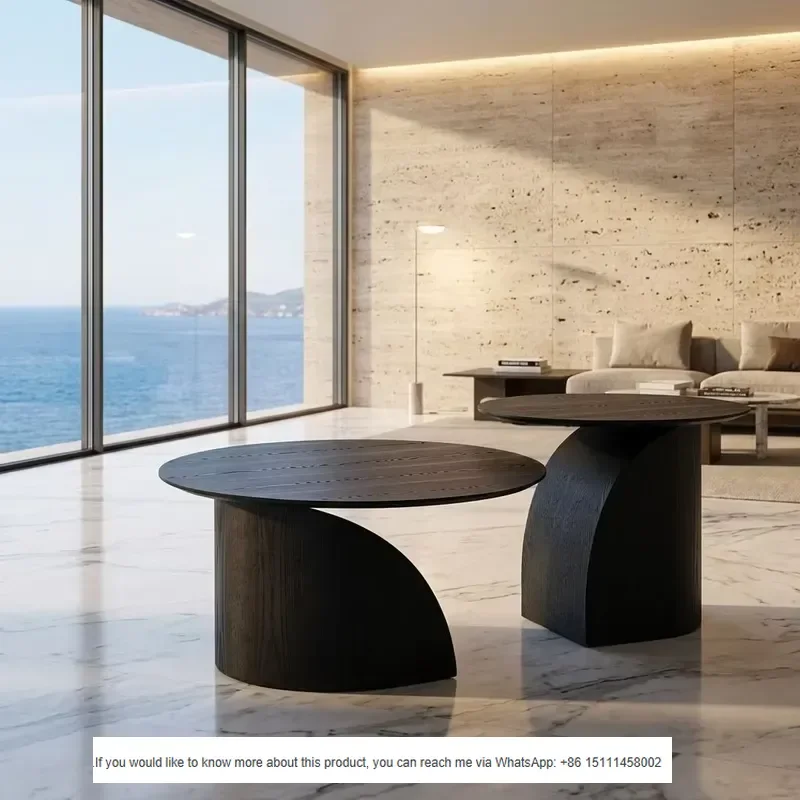 Modern Solid Wood Combination Table with Multi-Layer Natural Wood Durable Design for Living Room & Office Use