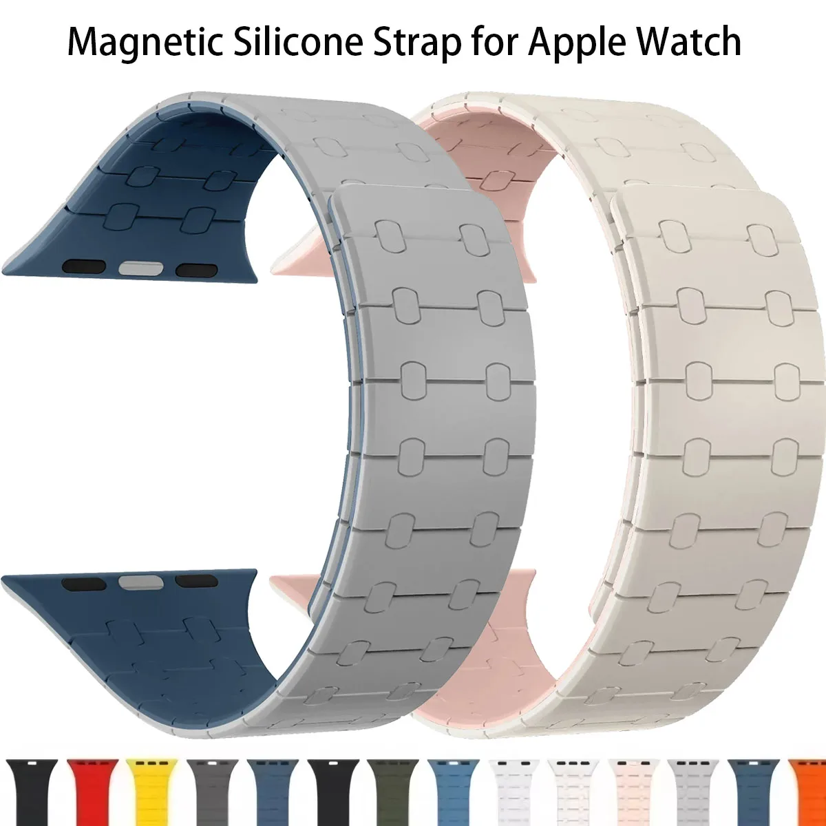 Silikon-Magnetarmband für Apple Watch Band Ultra 2 49 mm 44 mm 40 mm Serie 10 46 mm 42 mm 41 mm 45 mm Armband IWatch 9 8 7 6 SE 5