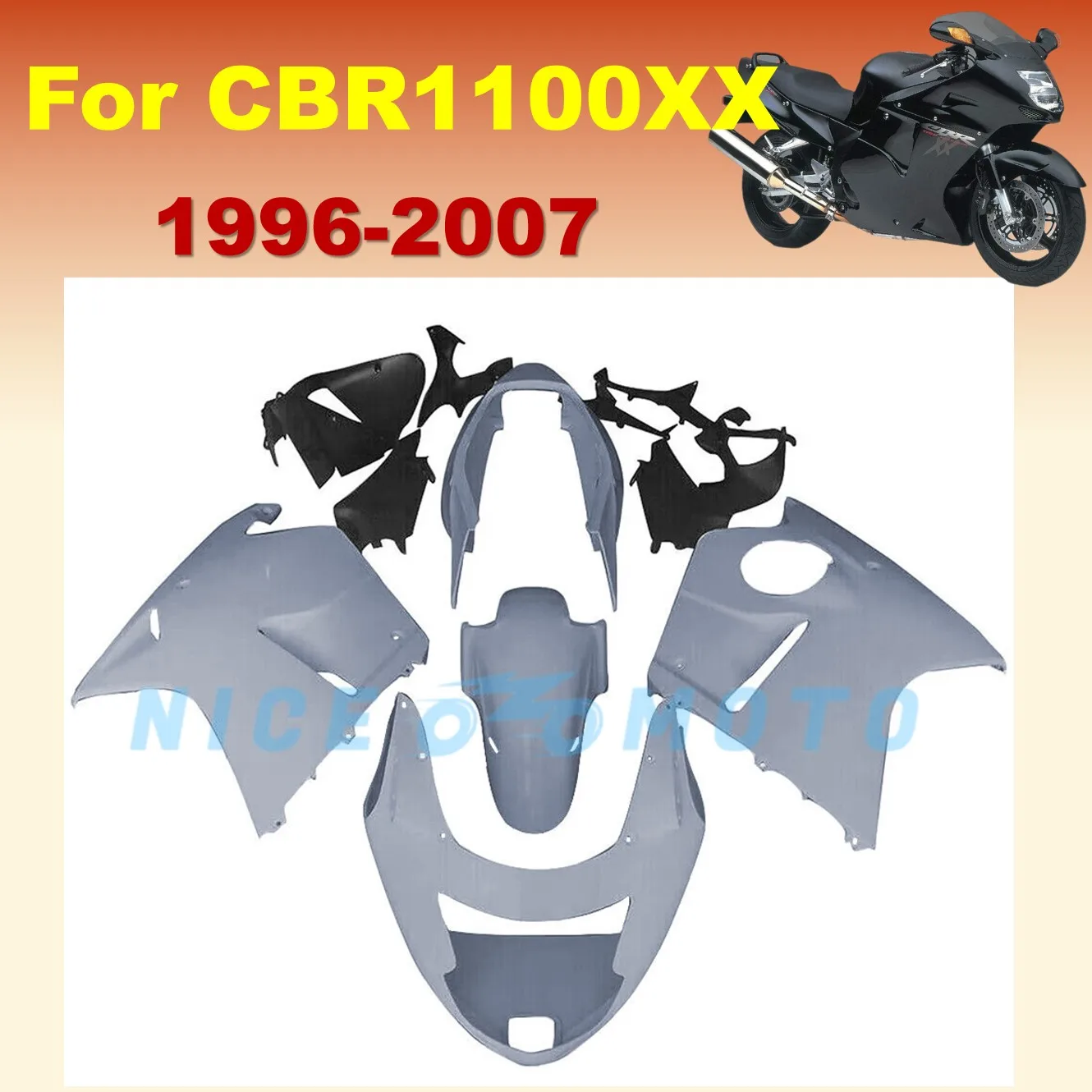 Free Customize Fairings Kit for CBR1100XX CBR1100 XX 1996-2007 Year Pure White Injection Mold Body Rebuild Motorcycle