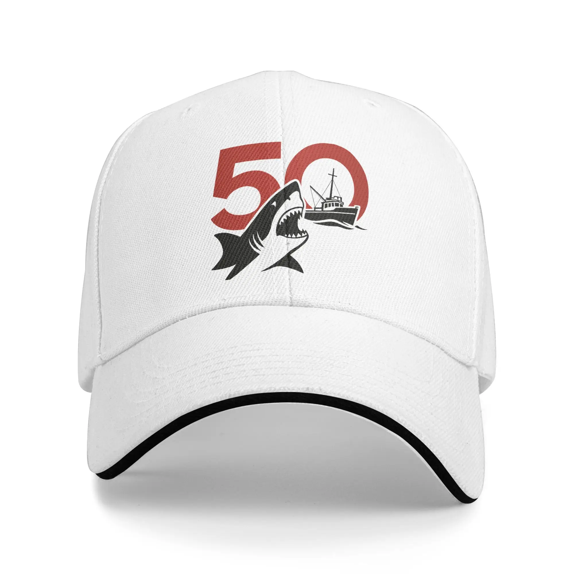 Jaws Anniversary Jaws 50th Movie Baseball Cap  y2k Funny Trucker Hat Summer Men Women Outdoor Sports Baseball Caps