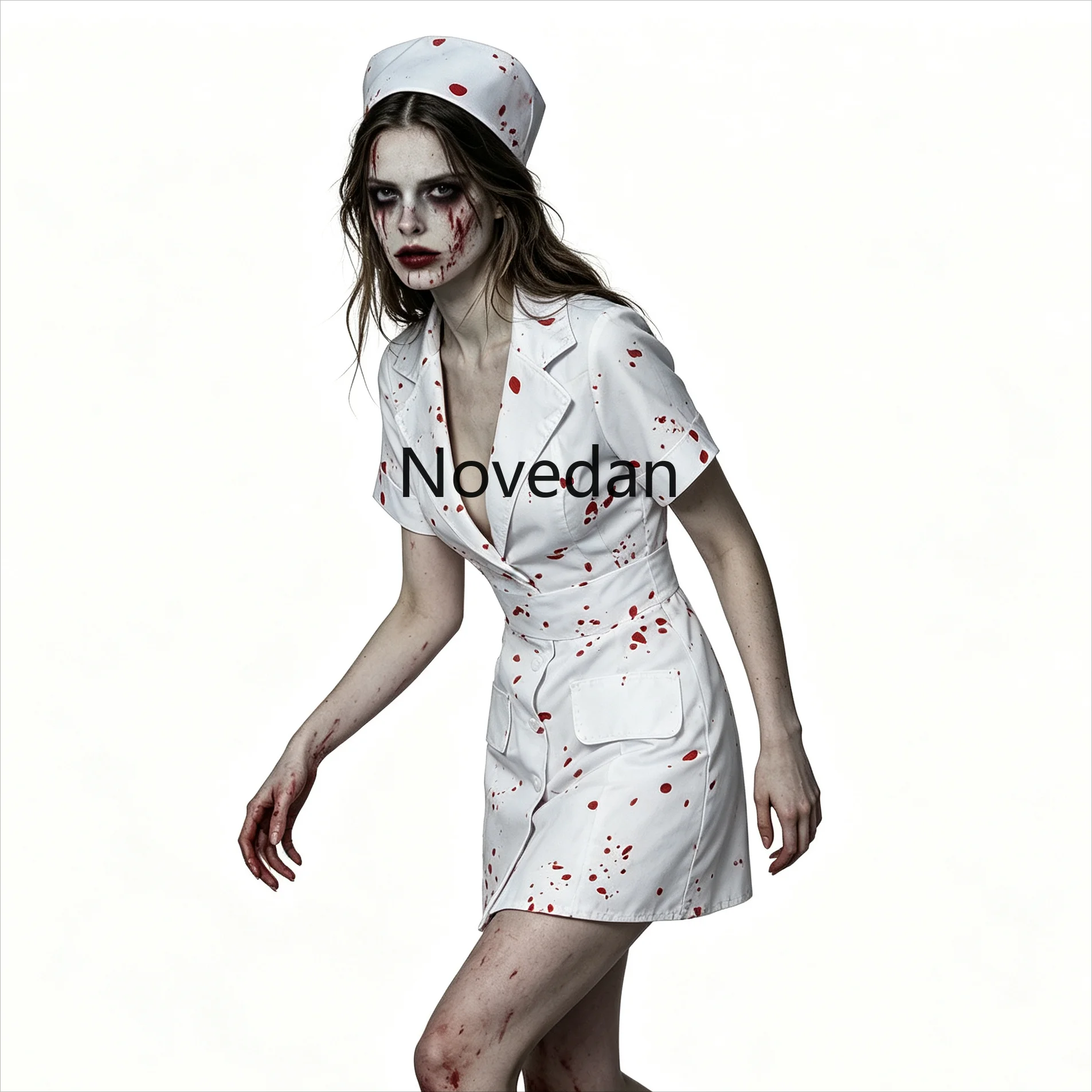 Fantasia de Cosplay de Enferme - Zombie Party Games For Adults avaliação e preço
